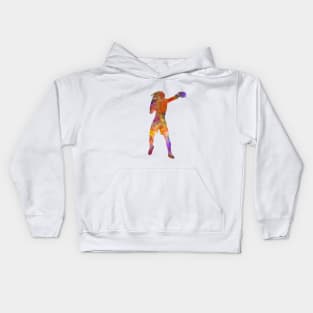 Boxing-muay thai in watercolor Kids Hoodie